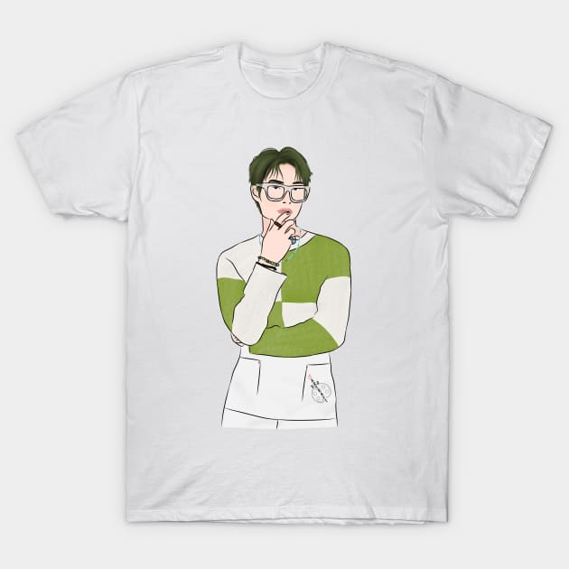 Song Mingi from Ateez Kpop T-Shirt by ArtRaft Pro